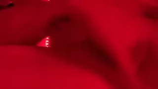 Just lonely redhead in the red light