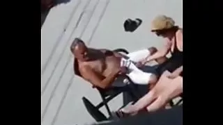 Mature Couple public jerk off