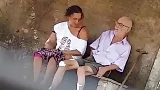 Old man fucking in public