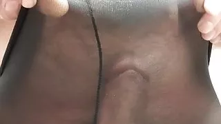 Pantyhose Precum and Orgasm