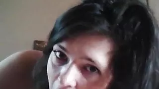 Brunnette wanking and sucking BF