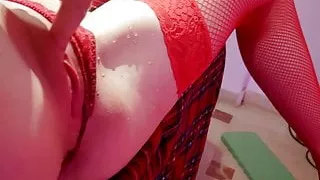 Mrs Claus Squirting For Santa