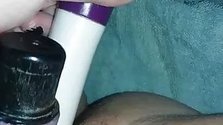 POV DP 2 dildos for her nice wet pussy at night