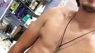 Amateursex, Baden, Badezimmer, Großer Schwanz, Schwuler Sex, Handarbeit