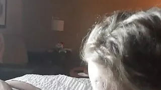 Angel sucking my cock after I just fucked her ass