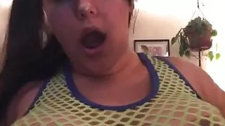 busty girl seethru shaking her titties