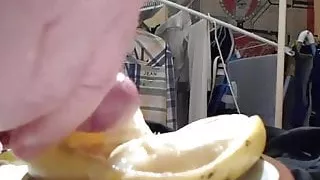 My banana cum, with my cum