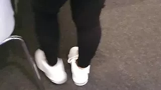 Step mom doesn't wear panties under leggings has sex with so