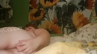 chubby ftm fucks ass with dildo