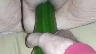 Taking a cucumber deep!
