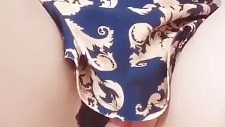 Tight pussy girl masturbates with dildo