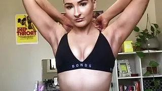 Blonde Taking off Her Top