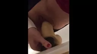 She rides a dildo next to me as i work from home