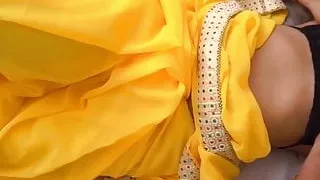 Solo Play with Boobs And Pussy wearing Sari