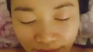 thick facial on Asian girl