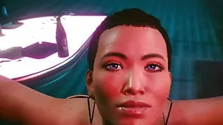 Cyberpunk 2077 V and girl scene