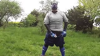 sunday soccer goalie pup pawing off (rubber underneath)