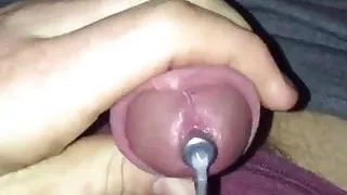 Husband masturbating ruined orgasm cum through sound