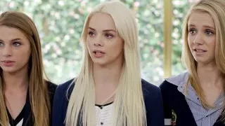 Elsa Jean, Rachel James & Sydney Cole with 3 black guy