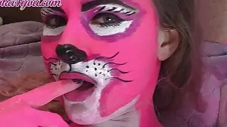 Girl with Bodypainting Sensual Sucking Dick and Fucking