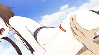 Konosuba Megumin Reverse Cowgirl Fucking At Beach!