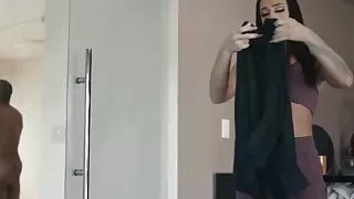 Cute Khloe Kay's ass explored on a couch