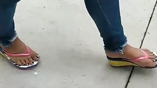 Color Flip Flops Black Toes