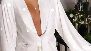 Frankie Bridge of The Saturdays at home in sexy white outfit