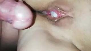Fucking wife doggy cum squirt