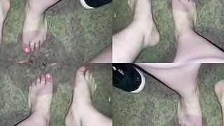 Cumshot on BBW Latina Feet (Cum on feet) 4 Angles at once