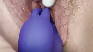 Wife masturbates with toys