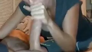 Blonde hottie wife blows him