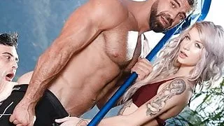 BiPhoria - Wife Catches Husband Fucking The Pool Boy