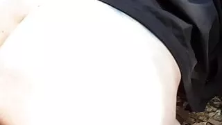 Cheating slut takes quick load behind boyfriend's house