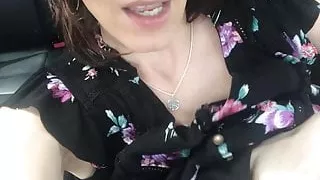 Playing with my pussy in a parking lot