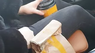 Stepmom with hijab helps husband jerk off on her hands