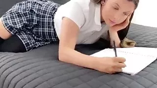 Lending a hand to a very hot schoolgirl