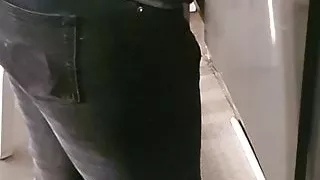 Stepmom with big ass has sex through ripped jeans