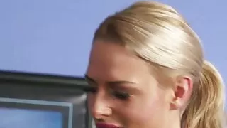 Clothed femdom babe rides dick