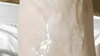 Cumming on Evas legs