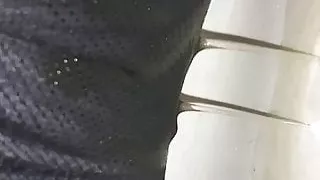 Chubby wife pissing shorts