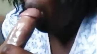 BBW CHEAT Tashia (Chocolate) sucks my dick when HUSBAND gone