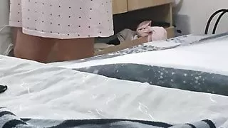 Stepmom doesn't wear panties under skirt and has sex with step son