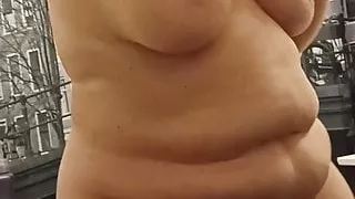 My redhead wife out of shower 2