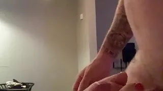 Cum on milf toes (hotelroom)