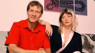 German housewife and girlfriend in their first threesome casting