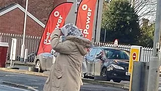 Muslim girl has sex in the bus station with husband