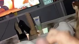 Feets play and masturbation whit dildo