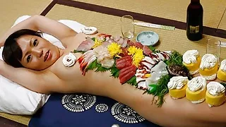 Japanese gal Asuka Ayanami is a food plate, uncensored