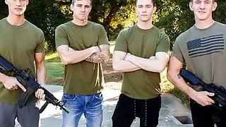 Savage Military Foursome Bareback Fuck Each Other